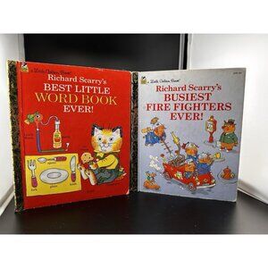 Richard Scarry’s Best Little Word Book Ever Golden Vtg Busiest Fire Fighters